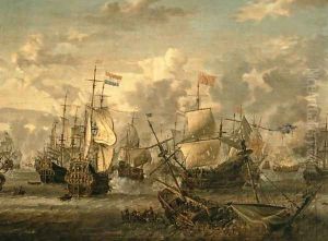 Episode of the Four Days Battle, 1st-4th June 1666 by Abraham Storck