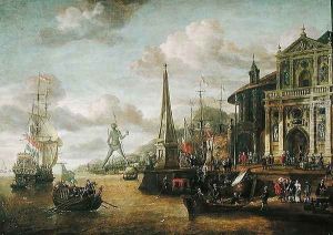 The Port of Rhodes by Abraham Storck