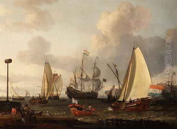 Dutch men-of-war off the coast - view 1