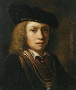 Tronie Of A Young Boy, Bust Length, Wearing A Brown Coat And A Beret