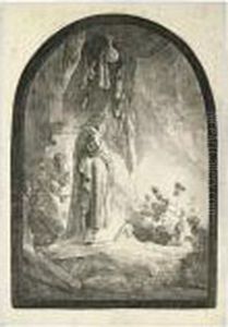 The Raising Of Lazarus: The Larger Plate. by Harmenszoon van Rijn Rembrandt