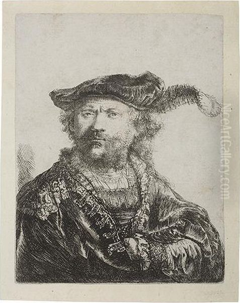 Self Portrait In A Velvet Cap And Plume. - view 1