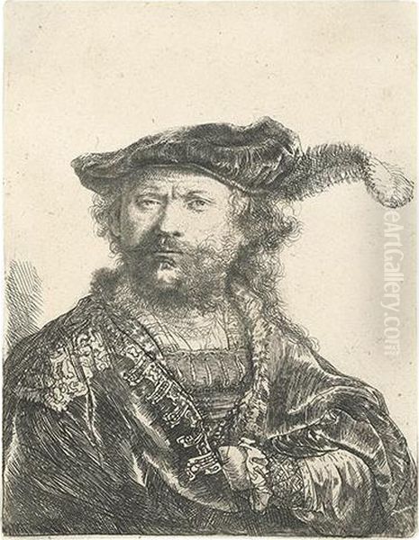 Self Portrait In A Velvet Cap And Plume. - view 1