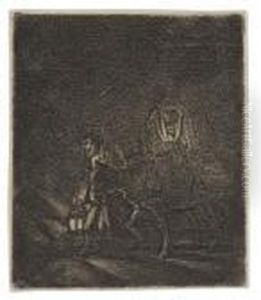 The Flight Into Egypt: A Night Piece. by Harmenszoon van Rijn Rembrandt