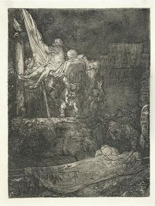The Descent From The Cross By Torchlight. by Harmenszoon van Rijn Rembrandt
