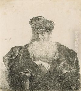 Old Man With Beard, Fur Cap, And Velvet Cloak by Harmenszoon van Rijn Rembrandt