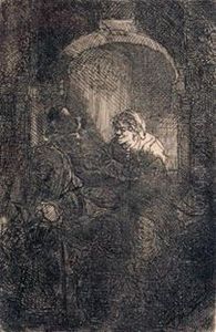 Mujer En La Puerta Hablando Con Hombre Y Ninos