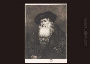 Beard Man Wearing Black Beret by Harmenszoon van Rijn Rembrandt
