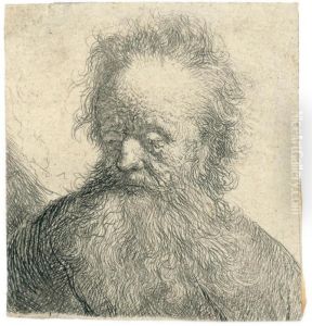 Old Man With A Flowing Beard: by Harmenszoon van Rijn Rembrandt