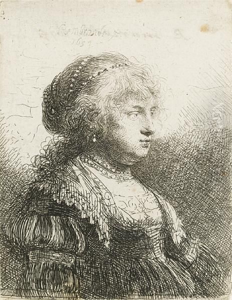 Saskia With Pearls In Her Hair (bartsch 347) - view 1