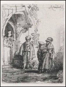 Three Oriental Figures (jacob And Laban)