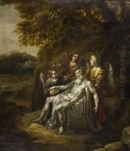 San Gerolamo Con Tre Angeli by Harmenszoon van Rijn Rembrandt