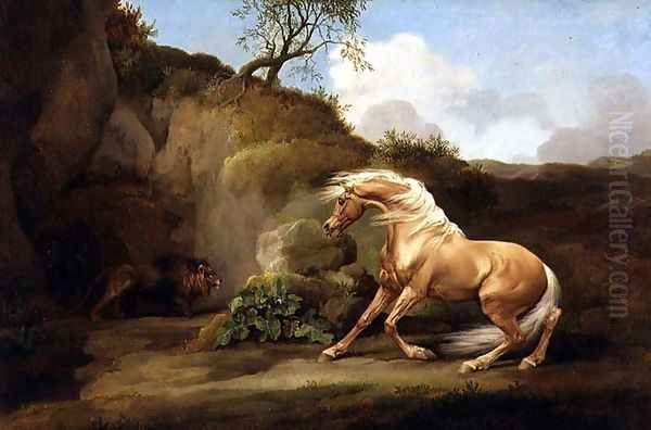 A Horse Frightened by a Lion, c.1790-5 by George Stubbs