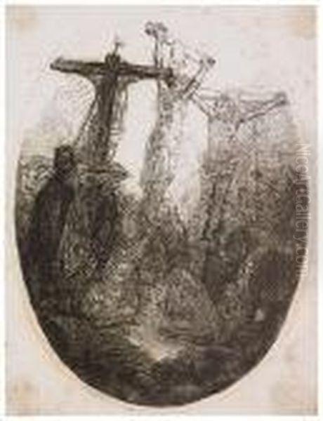 Christ Crucified Between The Two Thieves: An Oval Plate. - view 1