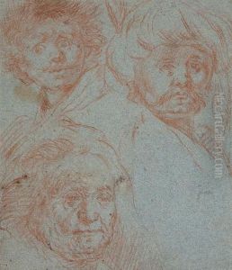 Kopfstudien by Harmenszoon van Rijn Rembrandt