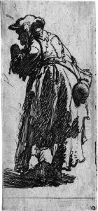 Die Alte Mit Der Kurbisflasche by Harmenszoon van Rijn Rembrandt