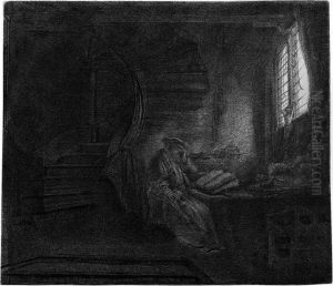 Der Heilige Hieronymus Im Zimmer by Harmenszoon van Rijn Rembrandt