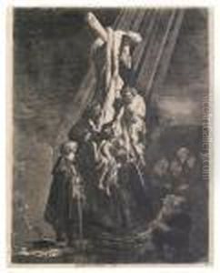 The Descent From The Cross: Second Plate. by Harmenszoon van Rijn Rembrandt