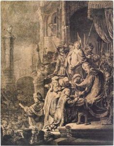Christ Before Pilate: Large Plate. by Harmenszoon van Rijn Rembrandt