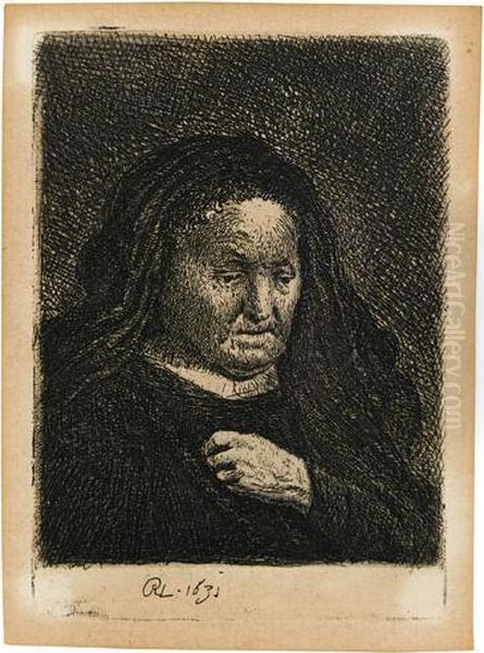 The Artist's Mother With Her Hand On Her Chest: Small Bust. - view 1