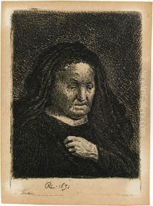 The Artist's Mother With Her Hand On Her Chest: Small Bust.