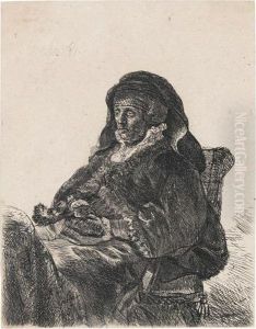 The Artist's Mother Seated, In A Widow's Dress And Black Gloves.