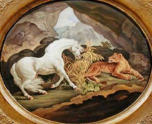 A Horse Frightened by a Lioness after George Stubbs 1724-1806 by George Stubbs