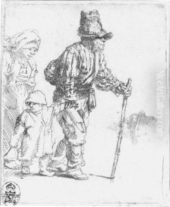 A Peasant Family On The Tramp by Harmenszoon van Rijn Rembrandt