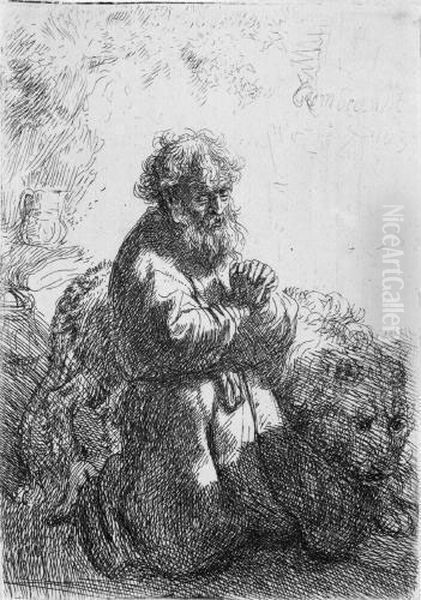 Der Heilige Hieronymus Im Gebet, Niederblickend - view 1