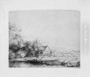 Die Landschaft Mit Der Saufenden Kuh by Harmenszoon van Rijn Rembrandt