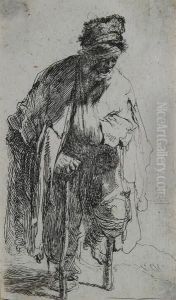Il Mendicante Con La Gamba Di Legno by Harmenszoon van Rijn Rembrandt