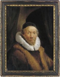 Portrait Of An Old Man, Bust-length, In A Black Cap And Fur-trimmed Coat by Harmenszoon van Rijn Rembrandt