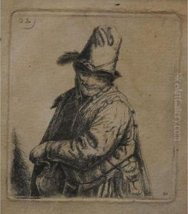 An Etching Of An Actor by Harmenszoon van Rijn Rembrandt