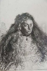 Portrait Of A Woman With Long Flowing Hair by Harmenszoon van Rijn Rembrandt