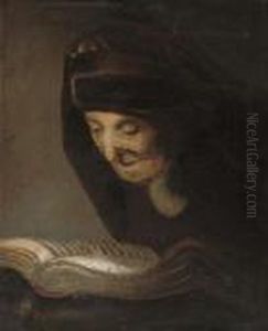 The Artist's Mother Reading by Harmenszoon van Rijn Rembrandt