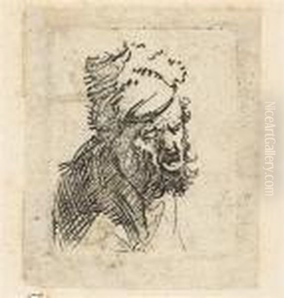 Head Of A Man In A Fur Cap, Crying Out - view 1