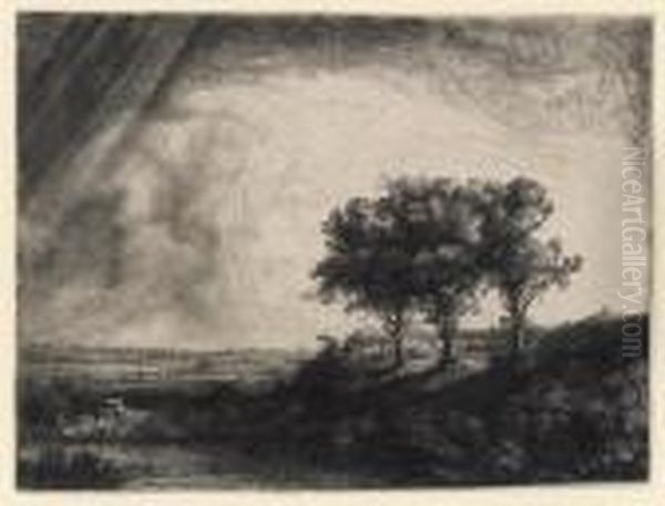 The Three Trees (b., Holl. 212; H. 205) - view 1