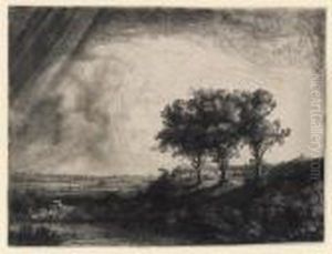 The Three Trees (b., Holl. 212; H. 205) by Harmenszoon van Rijn Rembrandt