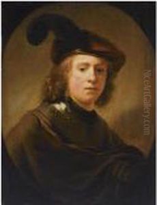 Portrait Of A Young Man, Half 
Length, Wearing A Brown Plumed Beretand A Brown Coat With A Gorget