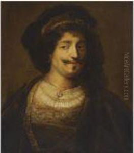Portrait Of A Man, Bust Length, Wearing A Brown Coat And Aberet