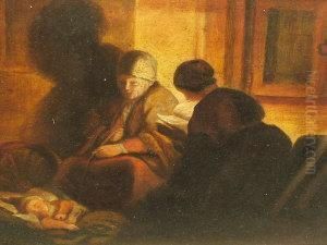 Figures In An Interior by Harmenszoon van Rijn Rembrandt