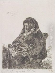 The Artist's Mother Seated by Harmenszoon van Rijn Rembrandt