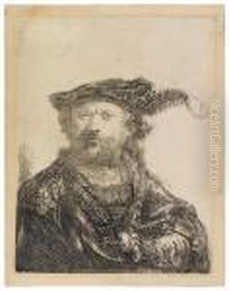 Self Portrait In A Velvet Cap And Plume - view 1