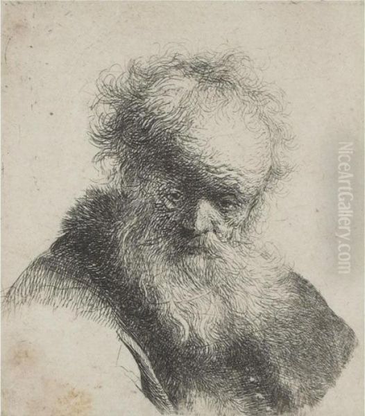 Bust Of An Old Man With Flowing Beard And White Sleeve - view 1