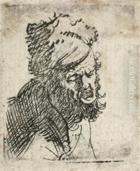 Head Of A Man In A Fur Cap, Crying Out (b., Holl. 327; H. 37) - view 1