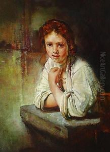 Girl Leaning On A Ledge