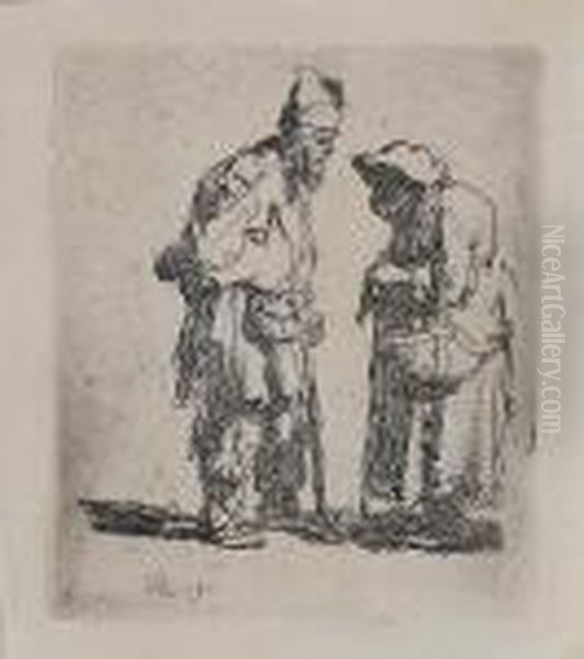 Beggar Man And A Beggar Woman Conversing(bartsch 164) - view 1