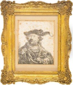 Self Portrait In A Plummer Cap by Harmenszoon van Rijn Rembrandt