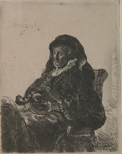 The Artist's Mother In Widow's Dress Andblack Gloves - view 1