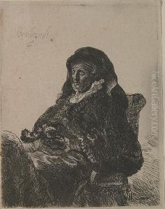 The Artist's Mother In Widow's Dress Andblack Gloves
